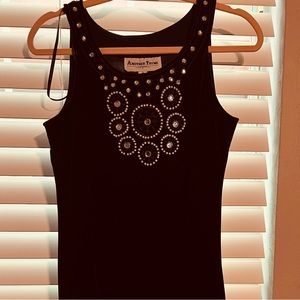 Black Velvet Cocktail Dress with Embellished Neckline